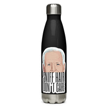Load image into Gallery viewer, Biden Sniff Hair Don&#39;t Care Black Tumbler Bottle
