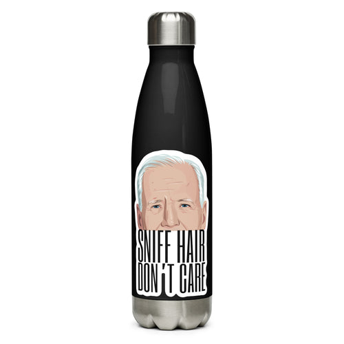Biden Sniff Hair Don't Care Black Tumbler Bottle