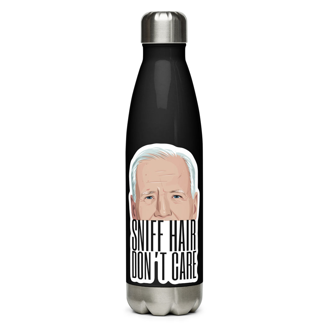 Biden Sniff Hair Don't Care Black Tumbler Bottle