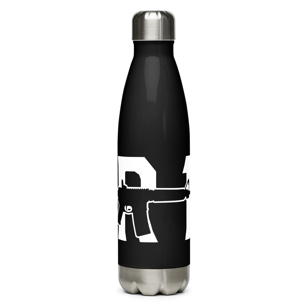 Black & White AR15 Gun Black Tumbler Bottle