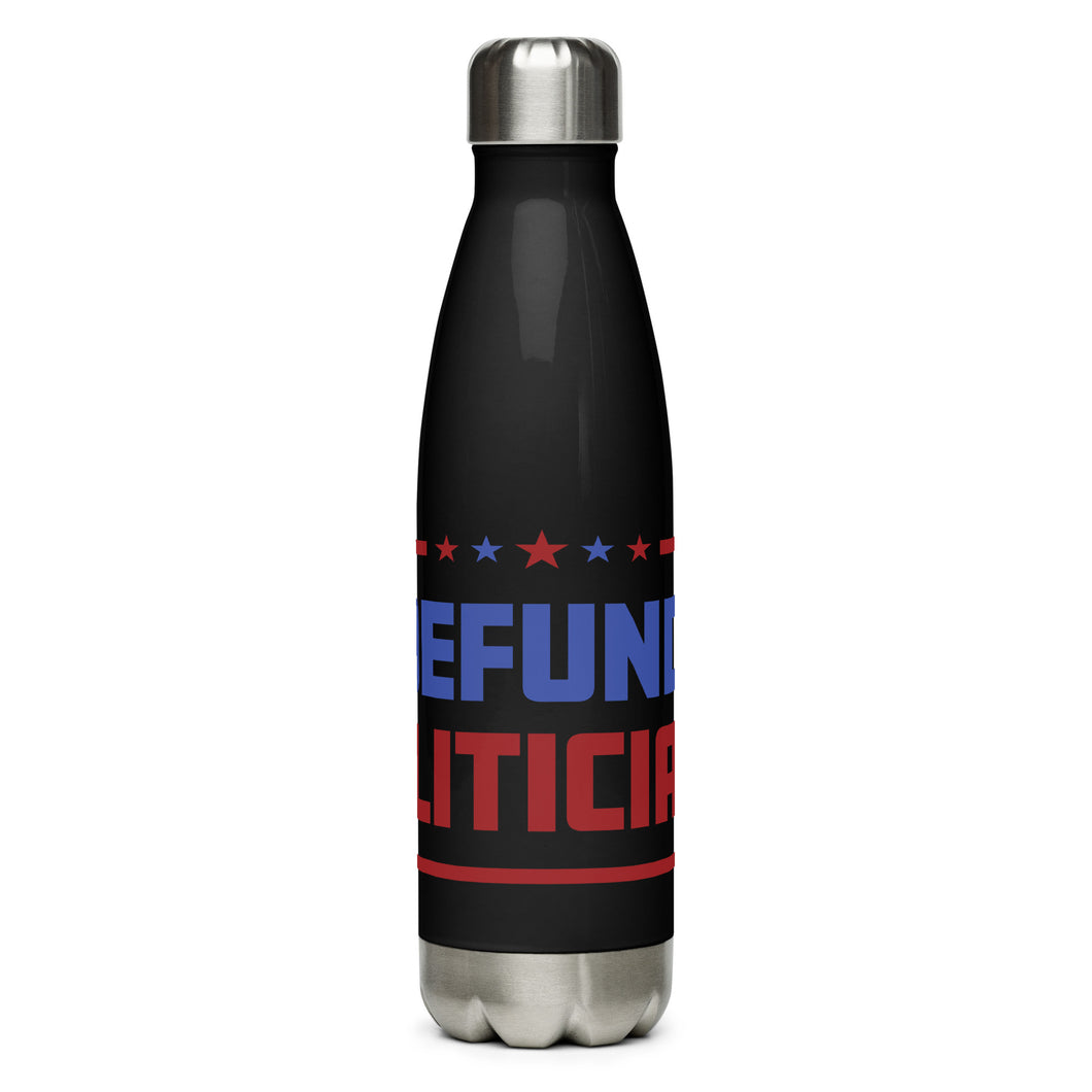 Defund Politicians Black Tumbler Bottle