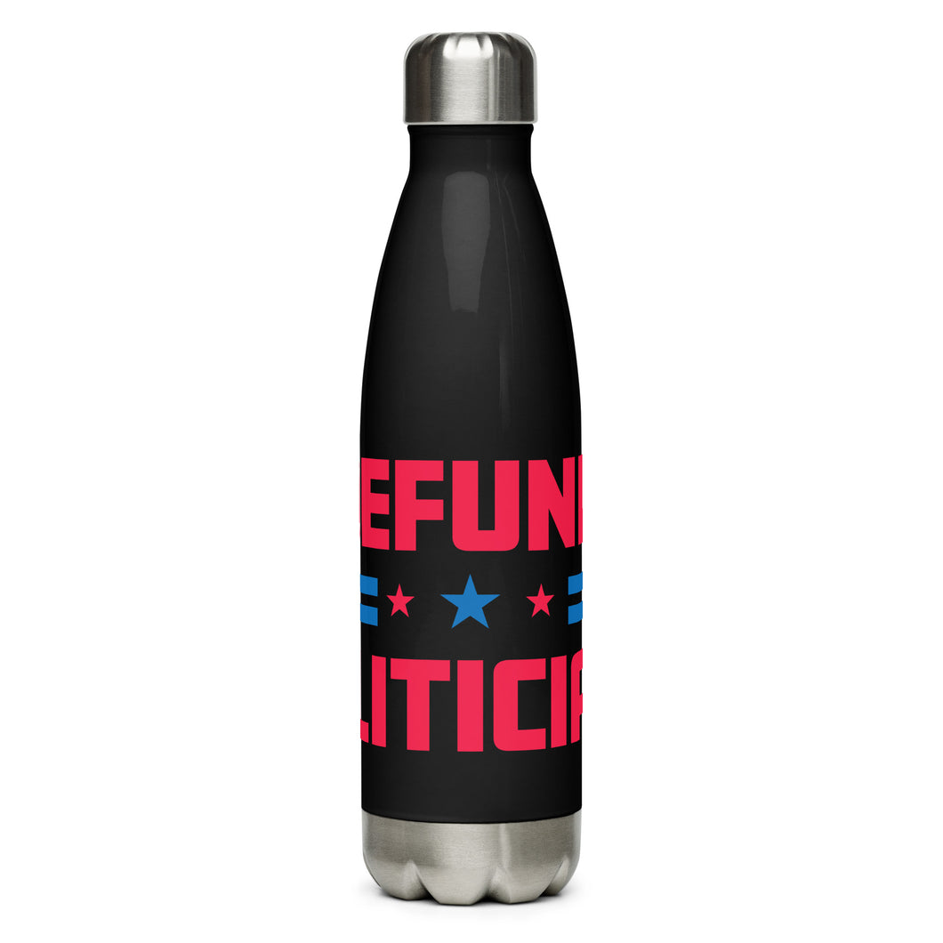 Defund Politicians Stars Black Tumbler Bottle