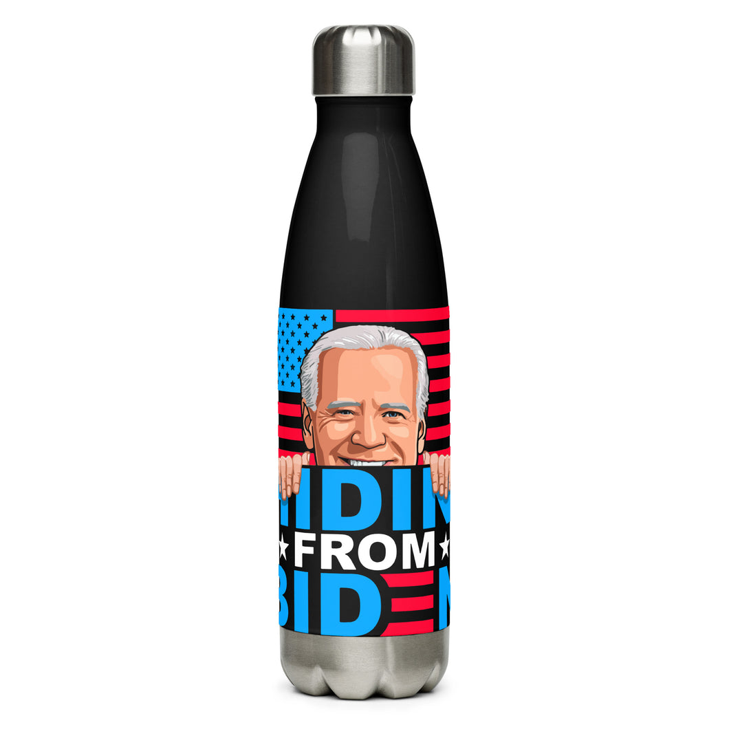 Hidin' From Biden Black Tumbler Bottle