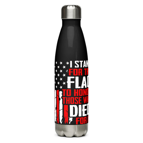 I Stand for The Flag Black Tumbler Bottle