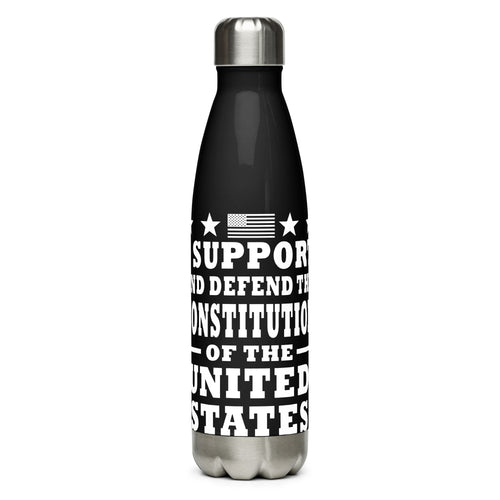 I Support and Defend The Constitution Black Tumbler Bottle