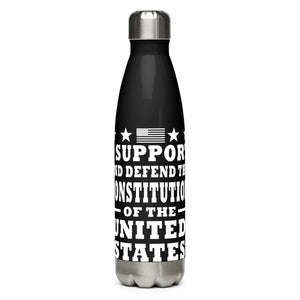 I Support and Defend The Constitution Black Tumbler Bottle