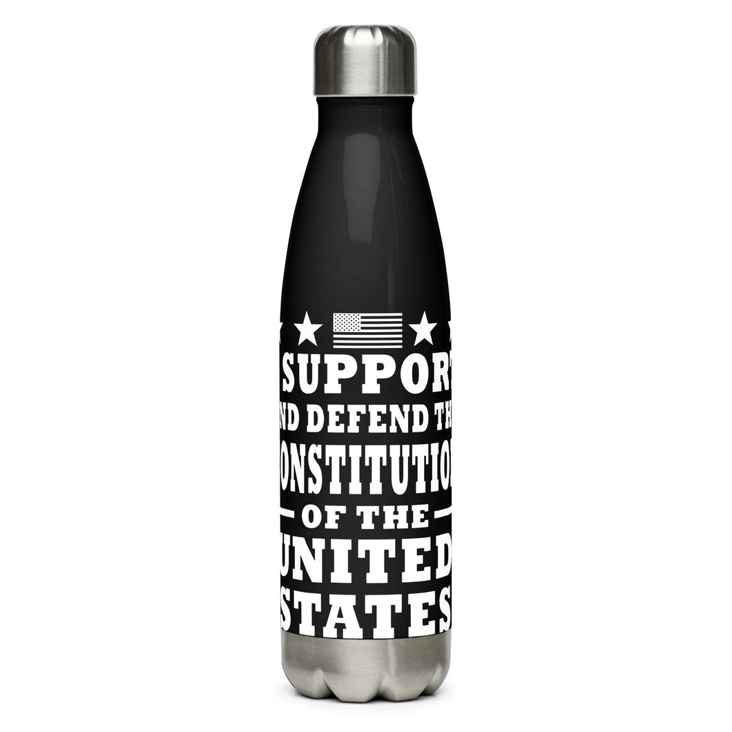 I Support and Defend The Constitution Black Tumbler Bottle