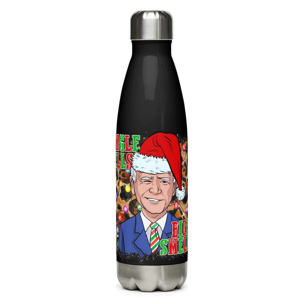 Jingle Bells Biden Smells Black Tumbler Bottle