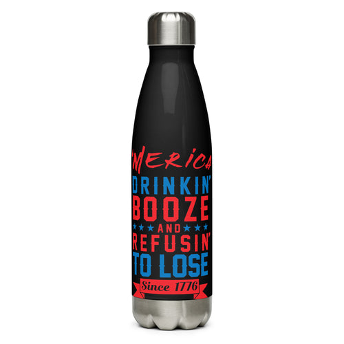 Merica Refusin to Lose Black Tumbler Bottle