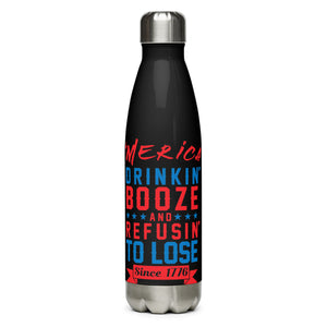 Merica Refusin to Lose Black Tumbler Bottle