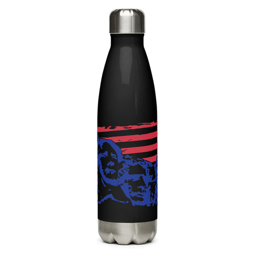 Mount Rushmore with Flag Black Tumbler Bottle