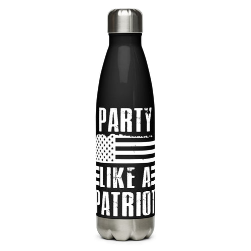 Party Like a Patriot Black Tumbler Bottle