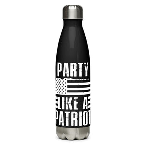 Party Like a Patriot Black Tumbler Bottle