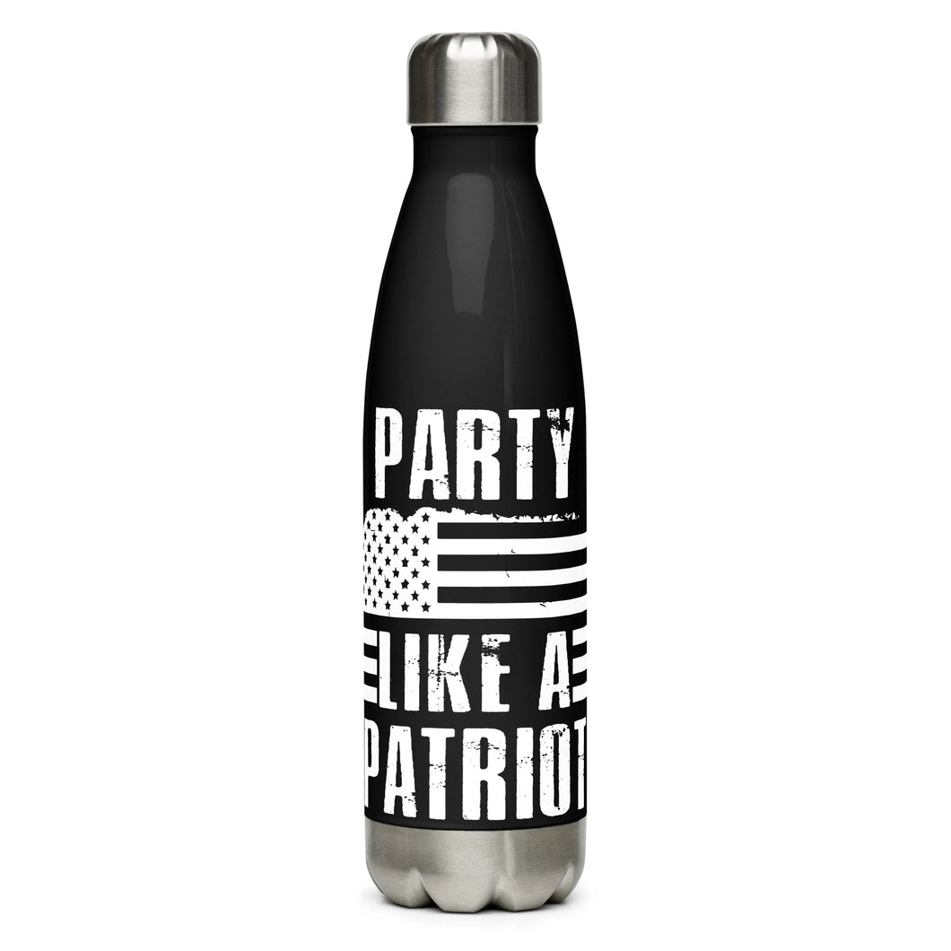 Party Like a Patriot Black Tumbler Bottle