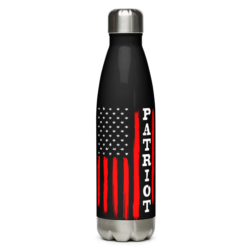 Patriot American Flag Black Tumbler Bottle