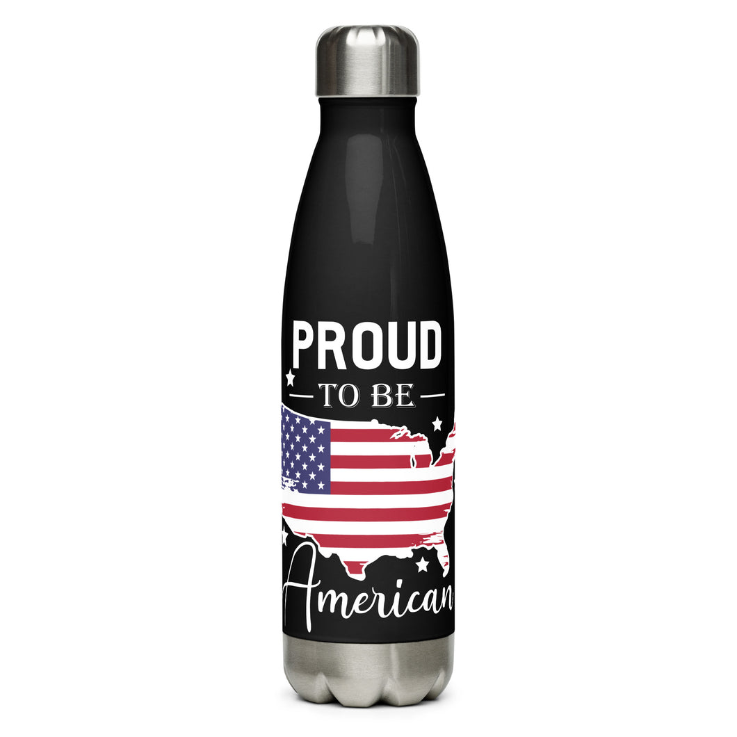 Proud to be an American Black Tumbler Bottle
