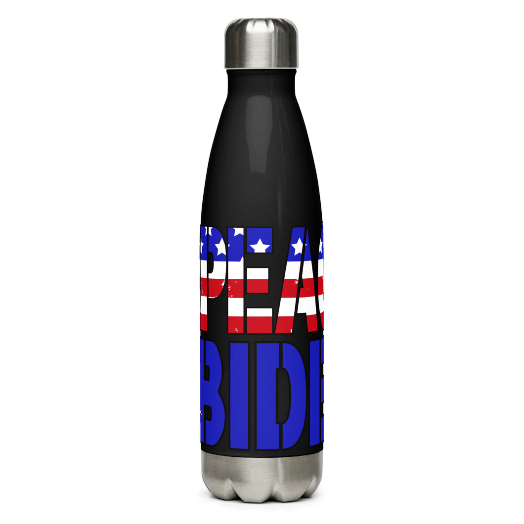 Red White and Blue Impeach Biden Black Tumbler Bottle