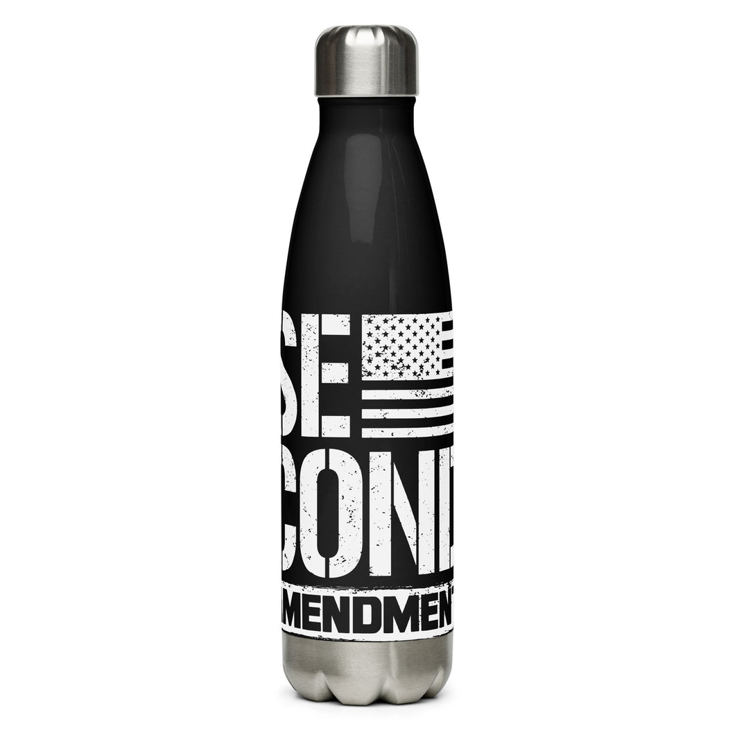 Second Amendment Flag Black Tumbler Bottle
