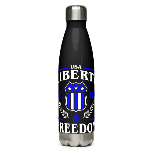 U.S.A. Liberty Freedom Black Tumbler Bottle