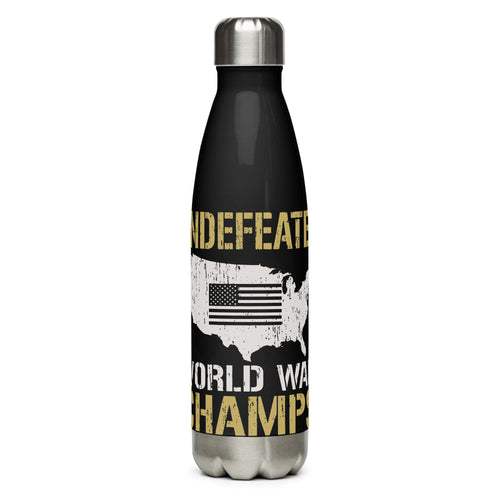 Undefeated World War Champs Black Tumbler Bottle