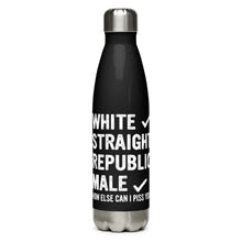 Load image into Gallery viewer, White, Straight, Republican, Male Black Tumbler Bottle