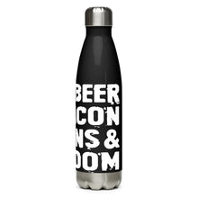 Load image into Gallery viewer, Beer Bacon Guns &amp; Freedom Black Tumbler Bottle