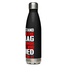 Load image into Gallery viewer, I Stand for The Flag Black Tumbler Bottle