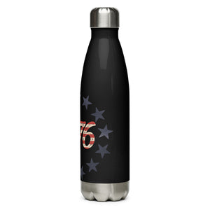 Red White and Blue 1776 Black Tumbler Bottle