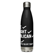 Load image into Gallery viewer, White, Straight, Republican, Male Black Tumbler Bottle