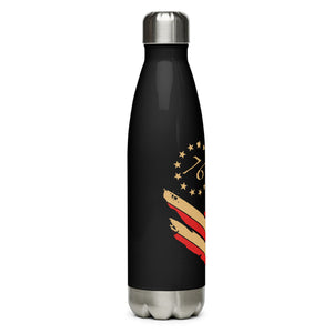 1776 Distressed Flag Black Tumbler Bottle