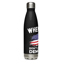 Load image into Gallery viewer, Don&#39;t Let Me Vote Democrat Black Tumbler Bottle