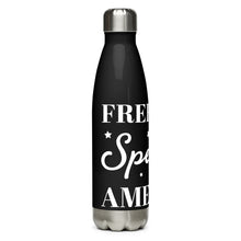 Load image into Gallery viewer, Freedom Spelled America Black Tumbler Bottle