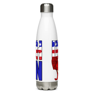 Red White and Blue Impeach Biden White Tumbler Bottle