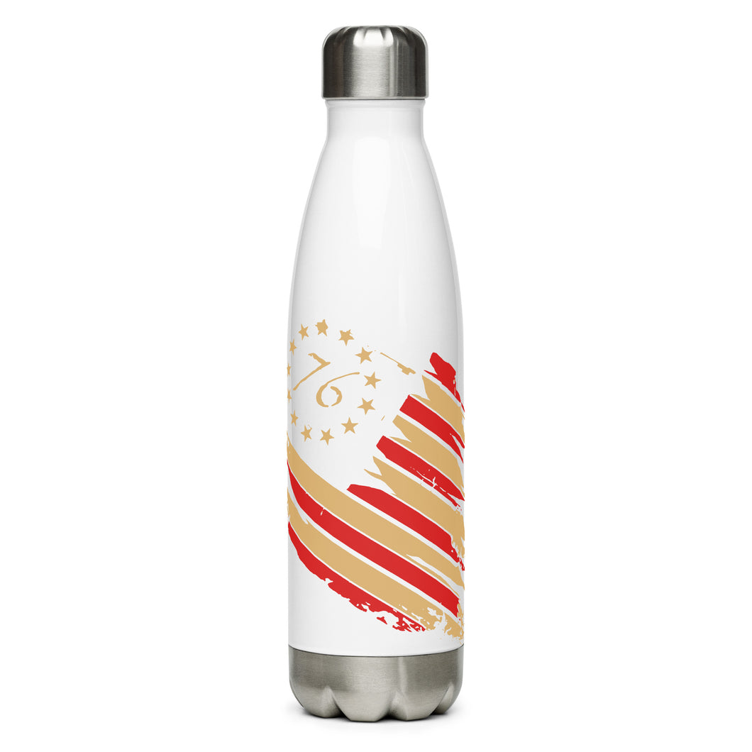 1776 Distressed Flag White Tumbler Bottle