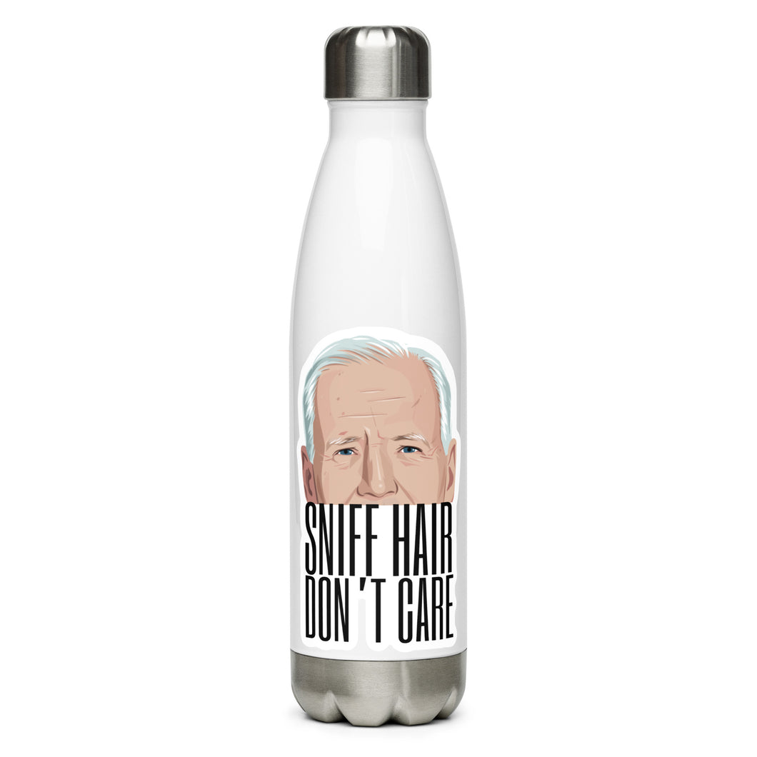 Biden Sniff Hair Don't Care White Tumbler Bottle