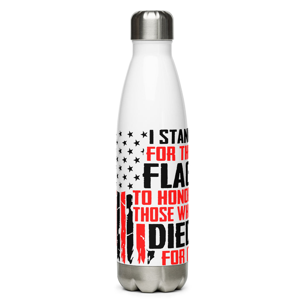 I Stand For The Flag White Tumbler Bottle