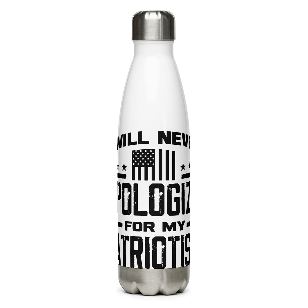 I Will Never Apologize White Tumbler Bottle
