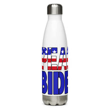 Load image into Gallery viewer, Red White and Blue Impeach Biden White Tumbler Bottle