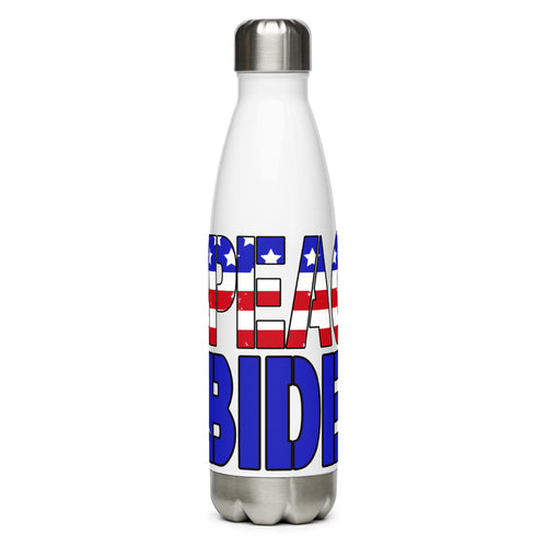 Red White and Blue Impeach Biden White Tumbler Bottle