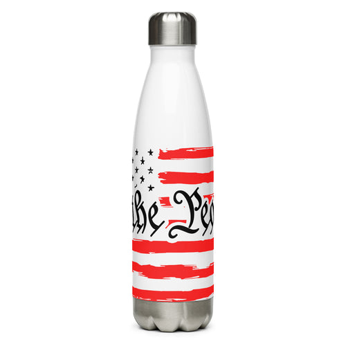 U.S.A. Flag We The People White Tumbler Bottle