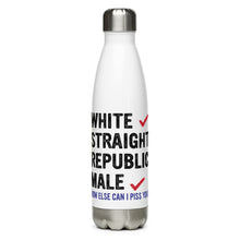 Load image into Gallery viewer, White, Straight, Republican, Male White Tumbler Bottle