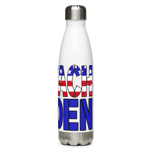 Red White and Blue Impeach Biden White Tumbler Bottle