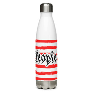 U.S.A. Flag We The People White Tumbler Bottle