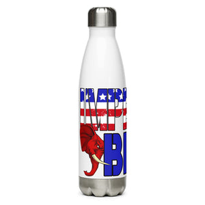 Red White and Blue Impeach Biden White Tumbler Bottle