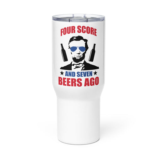 Abe Lincoln Beer Tumbler with a handle