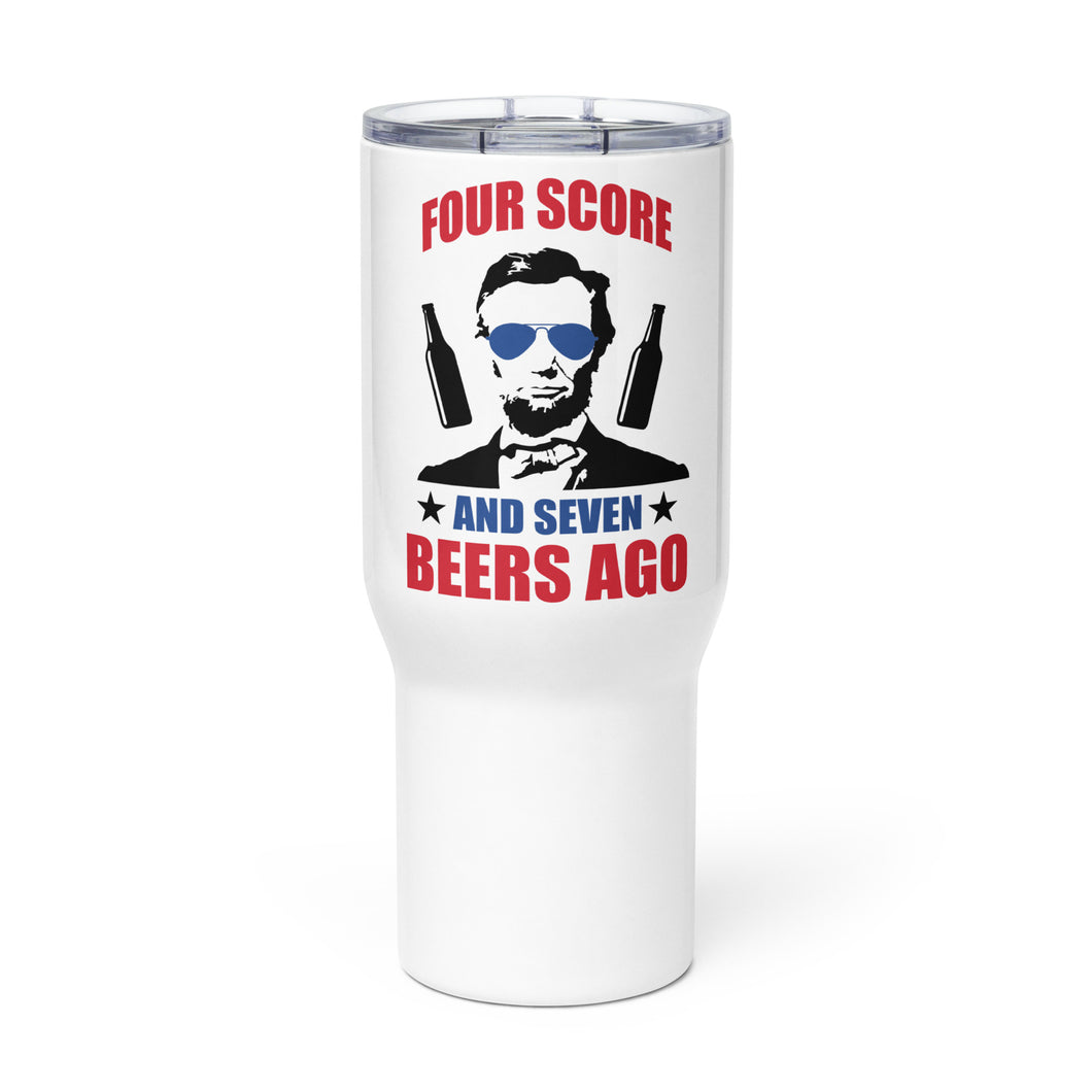 Abe Lincoln Beer Tumbler with a handle