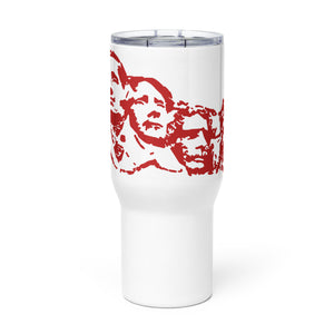 Mount Rushmore (Red) Tumbler with a handle