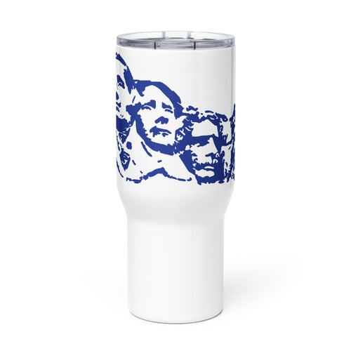 Mount Rushmore (Blue) Tumbler with a handle