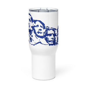 Mount Rushmore (Blue) Tumbler with a handle