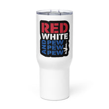 Load image into Gallery viewer, Red White and Pew Tumbler with a handle